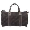 LOEWE Anagram Boston Bag Canvas 2way Black Gold Auth 205111-3