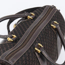 LOEWE Anagram Boston Bag Canvas 2way Black Gold Auth 205111-6