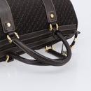 LOEWE Anagram Boston Bag Canvas 2way Black Gold Auth 205111-7