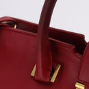 SAINT LAURENT Petit Cabas Hand Bag Leather 2way Red Gold Auth 205115A-17