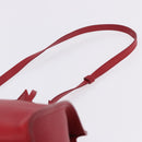 SAINT LAURENT Petit Cabas Hand Bag Leather 2way Red Gold Auth 205115A-20