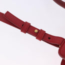 SAINT LAURENT Petit Cabas Hand Bag Leather 2way Red Gold Auth 205115A-23