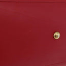 SAINT LAURENT Petit Cabas Hand Bag Leather 2way Red Gold Auth 205115A-24