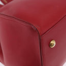 SAINT LAURENT Petit Cabas Hand Bag Leather 2way Red Gold Auth 205115A-25