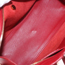 SAINT LAURENT Petit Cabas Hand Bag Leather 2way Red Gold Auth 205115A-11