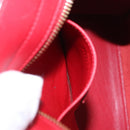 SAINT LAURENT Petit Cabas Hand Bag Leather 2way Red Gold Auth 205115A-36