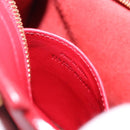 SAINT LAURENT Petit Cabas Hand Bag Leather 2way Red Gold Auth 205115A-12