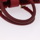 SAINT LAURENT Petit Cabas Hand Bag Leather 2way Red Gold Auth 205115A-8