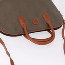 FENDI Hand Bag PVC Canvas 2way Green Gold Auth 205117-15