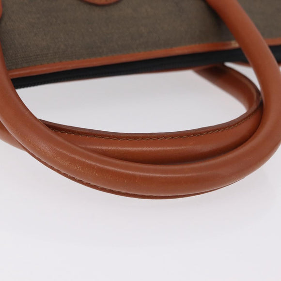FENDI Hand Bag PVC Canvas 2way Green Gold Auth 205117