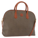 FENDI Hand Bag PVC Canvas 2way Green Gold Auth 205117-1