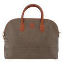 FENDI Hand Bag PVC Canvas 2way Green Gold Auth 205117-13