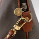 FENDI Hand Bag PVC Canvas 2way Green Gold Auth 205117-22