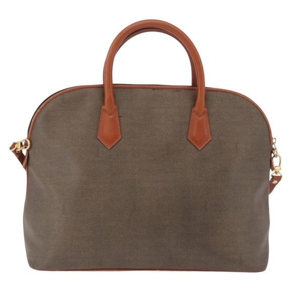 FENDI Hand Bag PVC Canvas 2way Green Gold Auth 205117