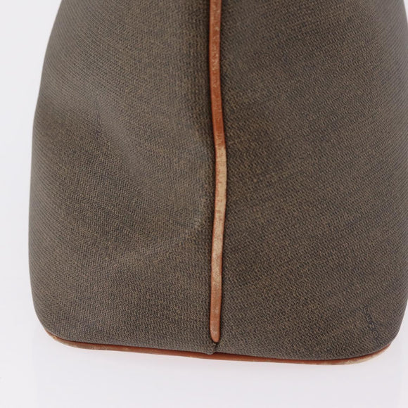 FENDI Hand Bag PVC Canvas 2way Green Gold Auth 205117