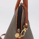 FENDI Hand Bag PVC Canvas 2way Green Gold Auth 205117-7