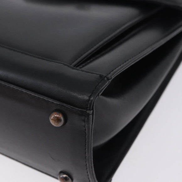 GIVENCHY Hand Bag Leather Black Auth 205120