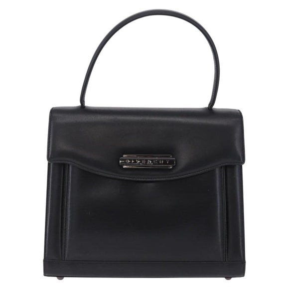 GIVENCHY Hand Bag Leather Black Auth 205120