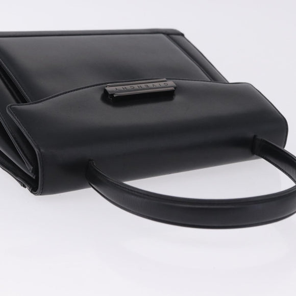 GIVENCHY Hand Bag Leather Black Auth 205120