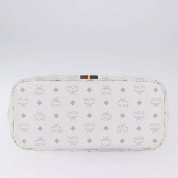MCM Vicetos Logogram Tote Bag PVC Leather White Auth 205128