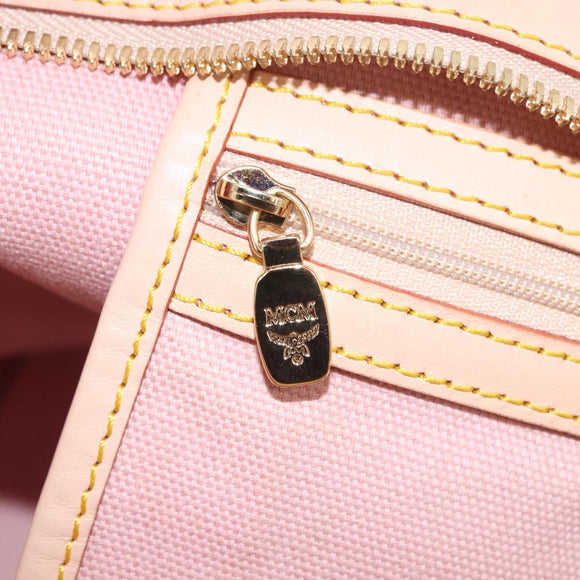 MCM Vicetos Logogram Tote Bag PVC Leather White Auth 205128