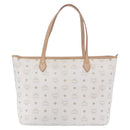 MCM Vicetos Logogram Tote Bag PVC Leather White Auth 205128-4
