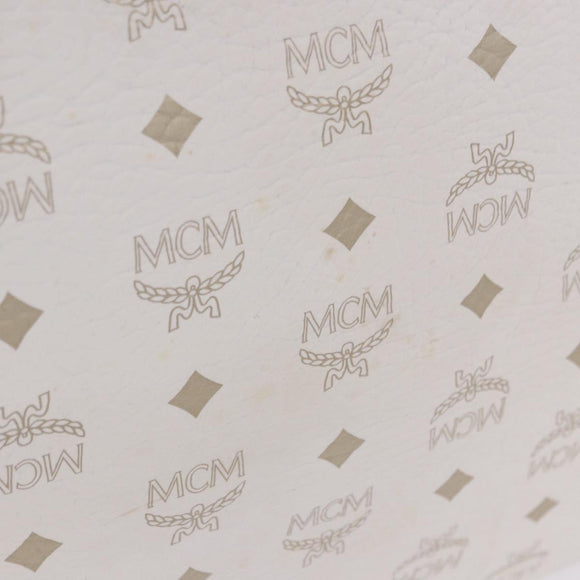MCM Vicetos Logogram Tote Bag PVC Leather White Auth 205128