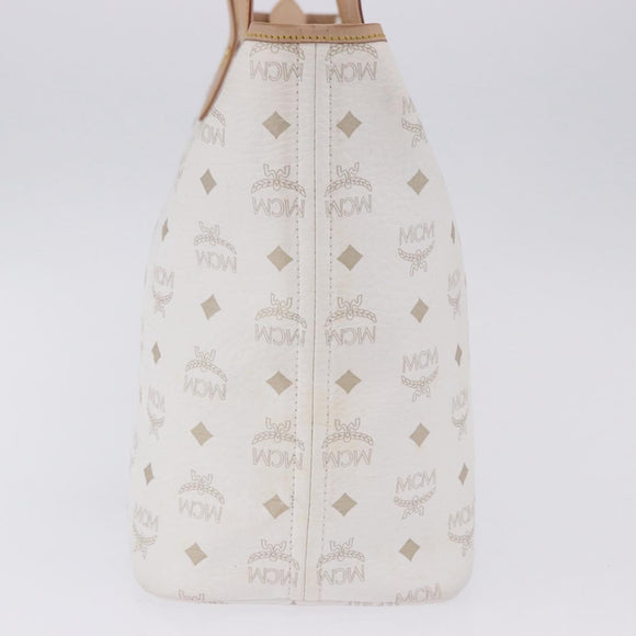 MCM Vicetos Logogram Tote Bag PVC Leather White Auth 205128