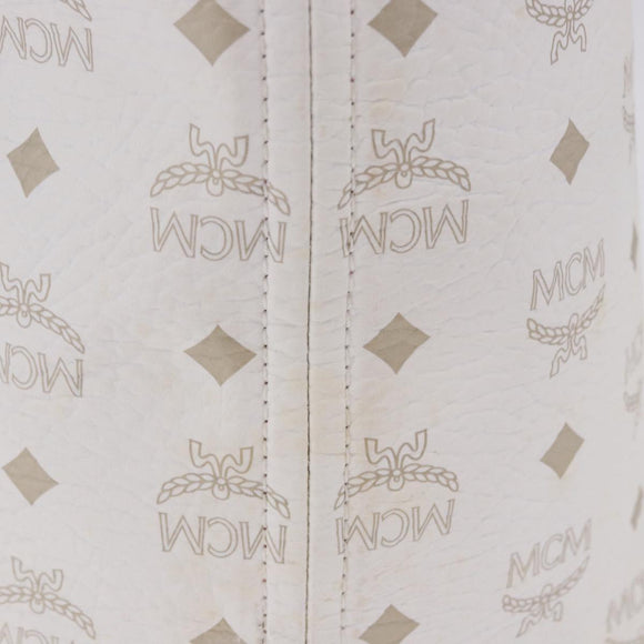 MCM Vicetos Logogram Tote Bag PVC Leather White Auth 205128