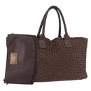 BOTTEGA VENETA INTRECCIATO Cabas MM Tote Bag Leather Brown Auth 205130V-1