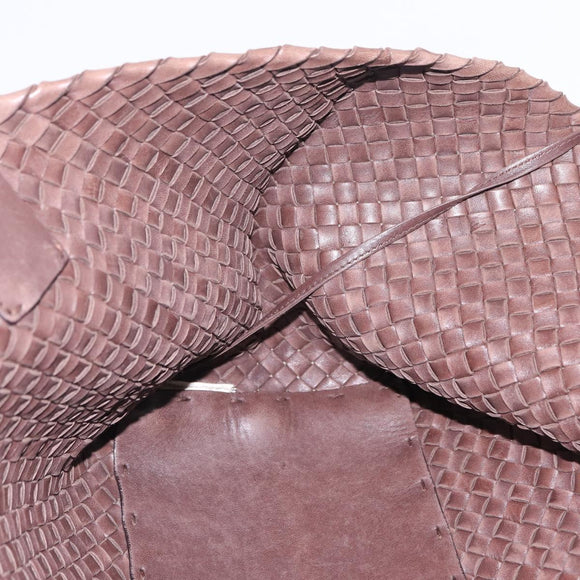 BOTTEGA VENETA INTRECCIATO Cabas MM Tote Bag Leather Brown Auth 205130V
