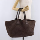 BOTTEGA VENETA INTRECCIATO Cabas MM Tote Bag Leather Brown Auth 205130V-22