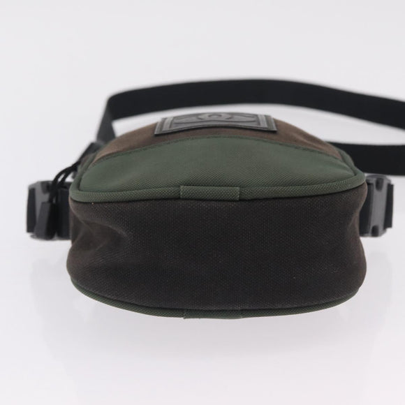 CHANEL Sports Line Shoulder Bag Canvas Khaki CC Auth 205131A