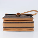 CELINE Macadam Canvas Shoulder Bag PVC Leather Brown Gold Auth 205135V-5