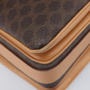 CELINE Macadam Canvas Shoulder Bag PVC Leather Brown Gold Auth 205135V-16
