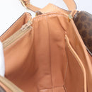 CELINE Macadam Canvas Shoulder Bag PVC Leather Brown Gold Auth 205135V-22