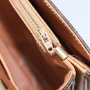 CELINE Macadam Canvas Shoulder Bag PVC Leather Brown Gold Auth 205135V-25