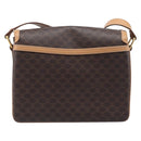 CELINE Macadam Canvas Shoulder Bag PVC Leather Brown Gold Auth 205135V-2