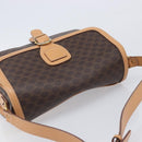 CELINE Macadam Canvas Shoulder Bag PVC Leather Brown Gold Auth 205135V-6