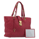 BOTTEGA VENETA INTRECCIATO Hand Bag Leather Pink Gold Auth 205138-1