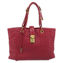 BOTTEGA VENETA INTRECCIATO Hand Bag Leather Pink Gold Auth 205138-13