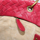 BOTTEGA VENETA INTRECCIATO Hand Bag Leather Pink Gold Auth 205138-24