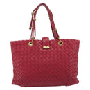 BOTTEGA VENETA INTRECCIATO Hand Bag Leather Pink Gold Auth 205138-2