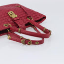BOTTEGA VENETA INTRECCIATO Hand Bag Leather Pink Gold Auth 205138-7