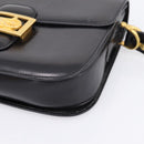 CELINE Shoulder Bag Leather Black Gold Auth 205144-15