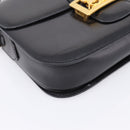 CELINE Shoulder Bag Leather Black Gold Auth 205144-16