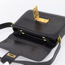CELINE Shoulder Bag Leather Black Gold Auth 205144-9