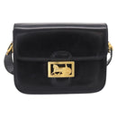 CELINE Shoulder Bag Leather Black Gold Auth 205144-13