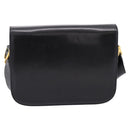 CELINE Shoulder Bag Leather Black Gold Auth 205144-2