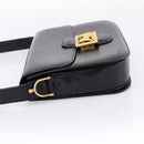 CELINE Shoulder Bag Leather Black Gold Auth 205144-3